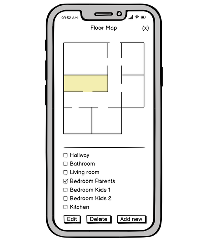 Example Wireframe for Vacuum Robot Smart Phone App